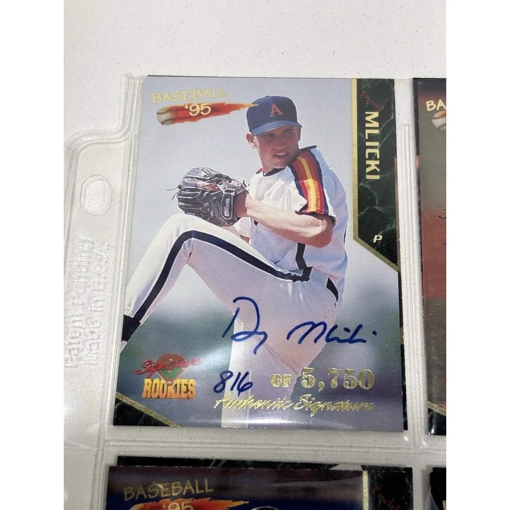 Lot Of 16‎ Autographed Baseball Cards Signatures Rookies 1995